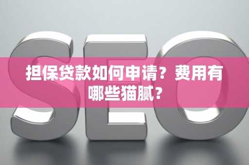 担保贷款如何申请？费用有哪些猫腻？