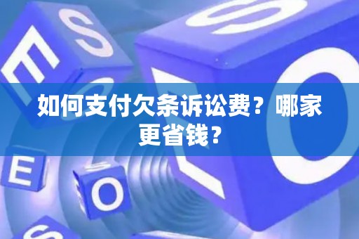 如何支付欠条诉讼费？哪家更省钱？